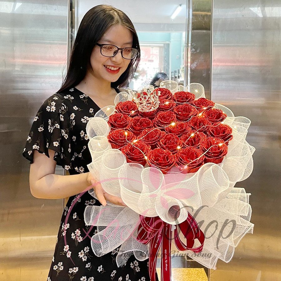 [Hỏa tốc] Bó hoa sáp thơm Lala quà tặng valentine 8/3 cánh hoa to đẹp lưu hương lâu