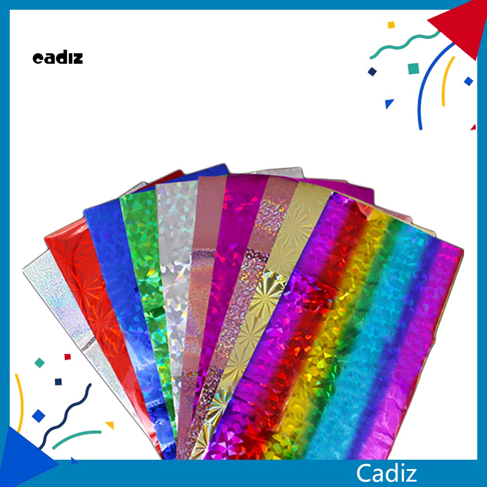 Set 10 Miếng Dán Lá Nhôm Lấp Lánh Trang Trí Móng Nghệ Thuật DIY