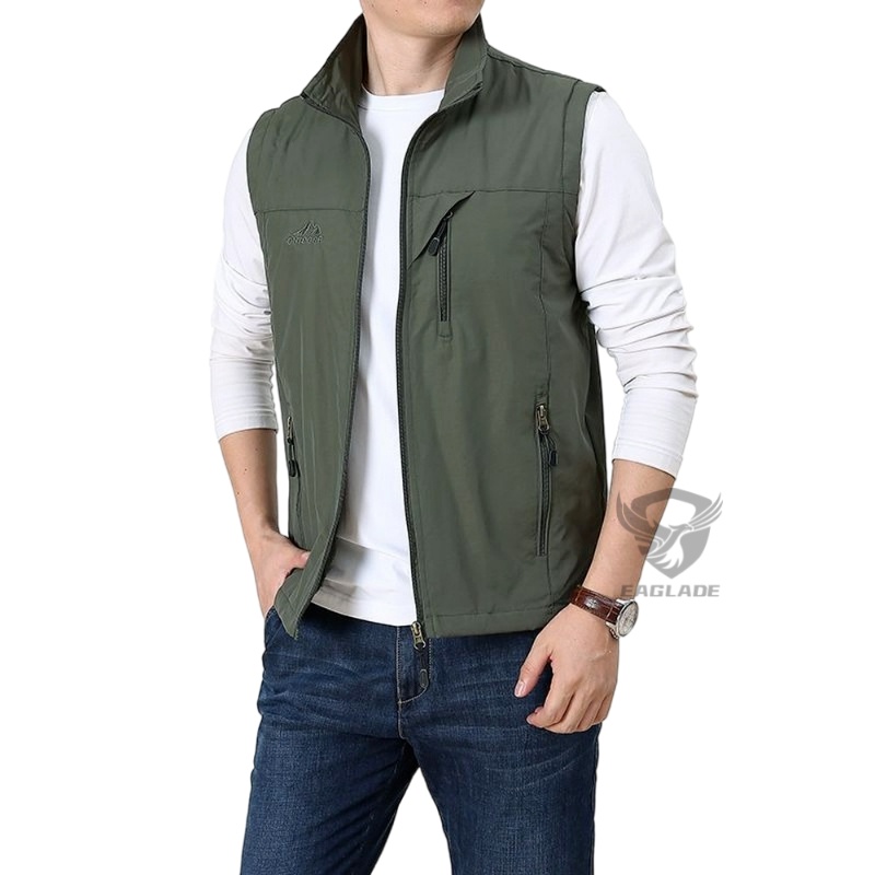 Áo Vest Câu Cá Giản Dị Eagllage RFWJ7882 Màu Xanh Lá Cây