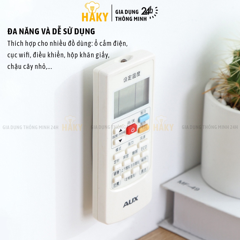 Miếng dán tường treo ổ cắm điện, cục wifi, điều khiển đa năng siêu dính HAKY057, giá đỡ cố định ổ điện, remote