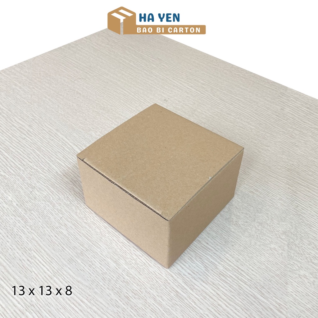13x13x8cm - Hộp carton đóng hàng nắp gài đáy khoá 13 x 13 x  8 cm