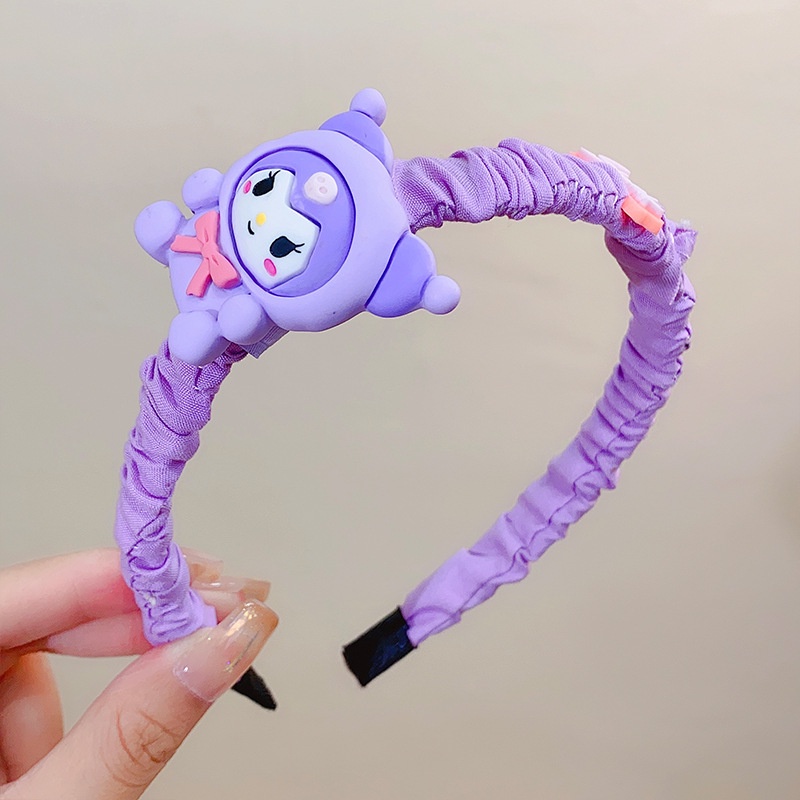 Sanrio Băng Đô Vải Xếp Ly Phong Cách Hàn Quốc Dễ Thương Cho Bé Gái