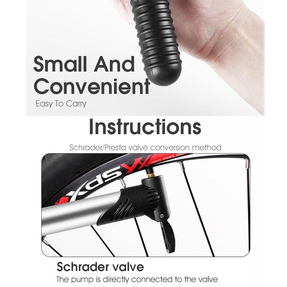 NIUYOU Bơm Xe Đạp Màu Đen &amp; Bạc Thiết Kế Nhỏ Gọn Tiện Dụng