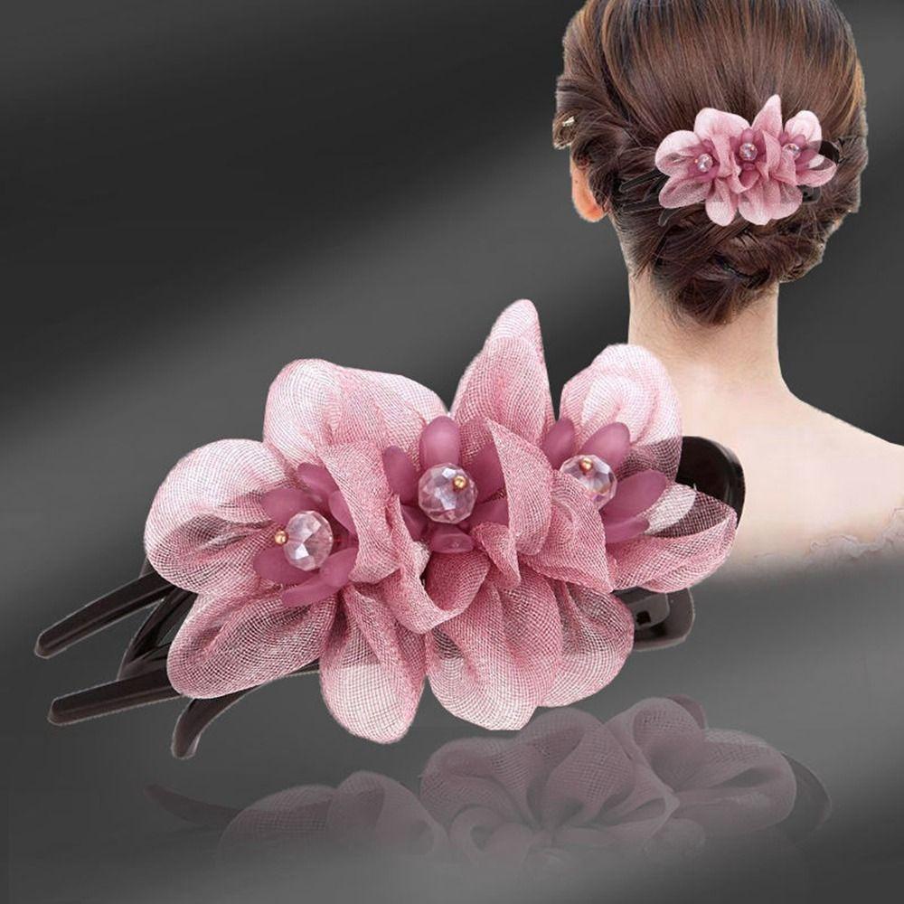 Kẹp Tóc Nhựa Hình Hoa Phong Cách Hàn Quốc Cho Nữ