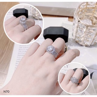 Nhẫn nữ đính xoàn mạ bạch kim cao cấp mẫu mới cực đẹp