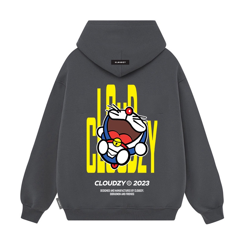 Áo hoodie local brand nam nữ unisex cặp đôi nỉ ngoại cotton form rộng có mũ xám đen dày cute zip CLOUDZY DOREMON