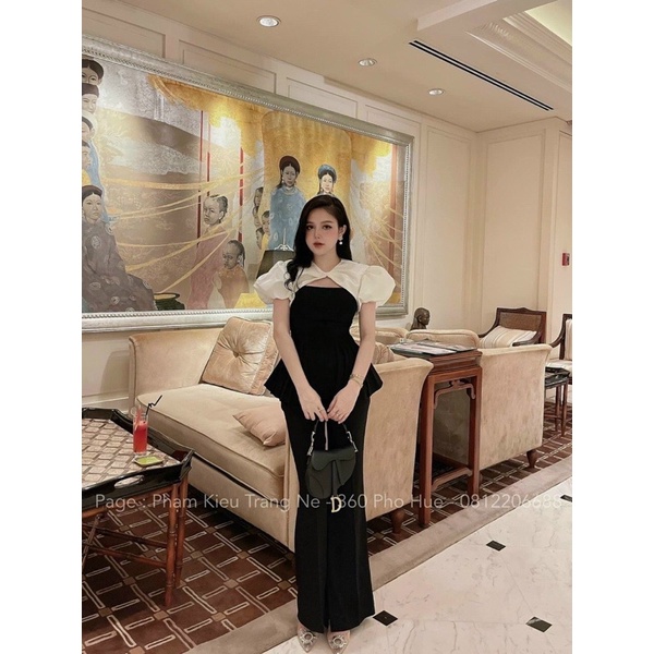 ÁO KIỂU PEPLUM LI SƯỜN TAY  BỒNG CHẤT ĐẸP MS21288