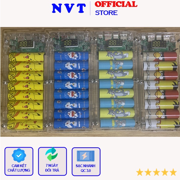 Sạc Dự Phòng Mica Trong Suốt Dung Lượng 20.000mAh - Sạc Nhanh 18W