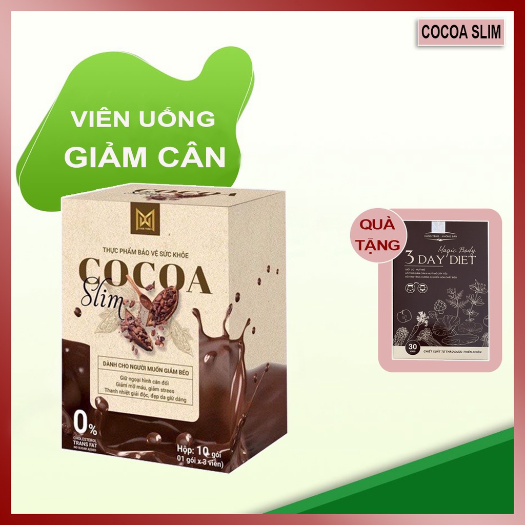 Viên Uống Giảm Cân Cocoa Slim Hỗ Trợ Giảm Béo Hiệu Quả Hộp 30 viên