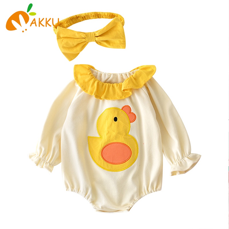 Bộ Áo Liền Quần Phối Ren In Hoạt Hình Dễ Thương Cho Bé