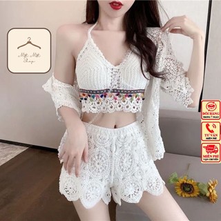 Bikini len móc kín đáo đi biển có bán lẻ đồ bơi đi biển đi bể bơi