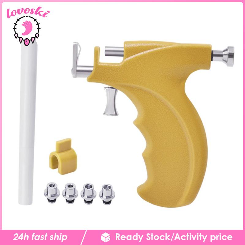 Dụng Cụ Xỏ Khuyên Tai Bằng Thép Không Gỉ Màu Vàng