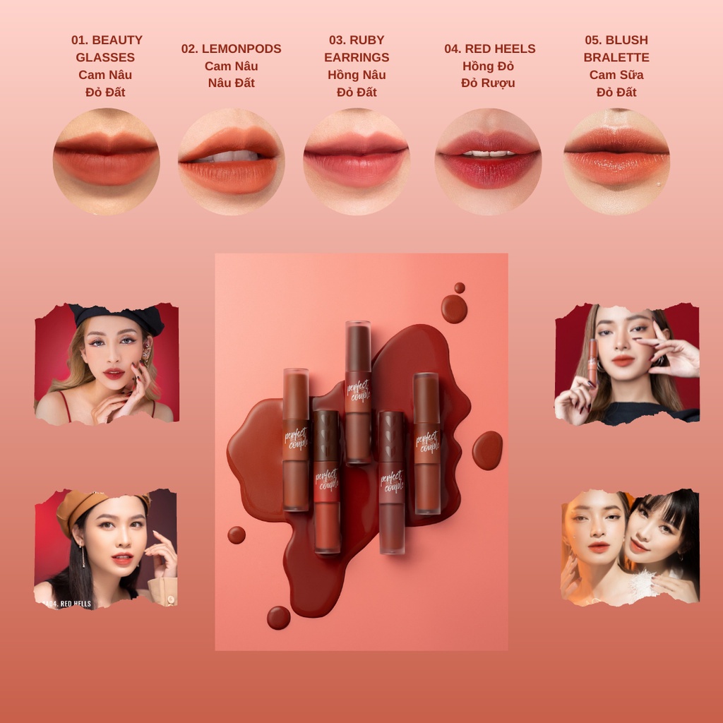 Son kem 2 đầu Lemonade Perfect Couple Lip Fashionistar 8g