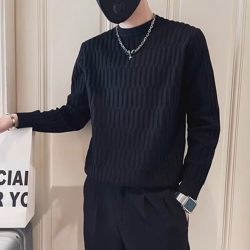 Áo Sweater Dệt Kim Màu Sắc Trơn Thời Trang Thu Đông Cho Nam Giới Có Size M-3XL