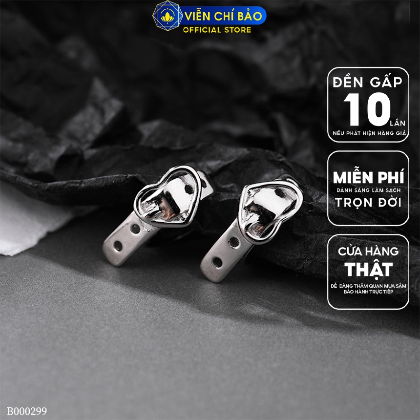 Bông tai kẹp vành họa tiết dây lưng chất liệu bạc Thái 925 thời trang phụ kiện trang sức Viễn Chí Bảo B000299