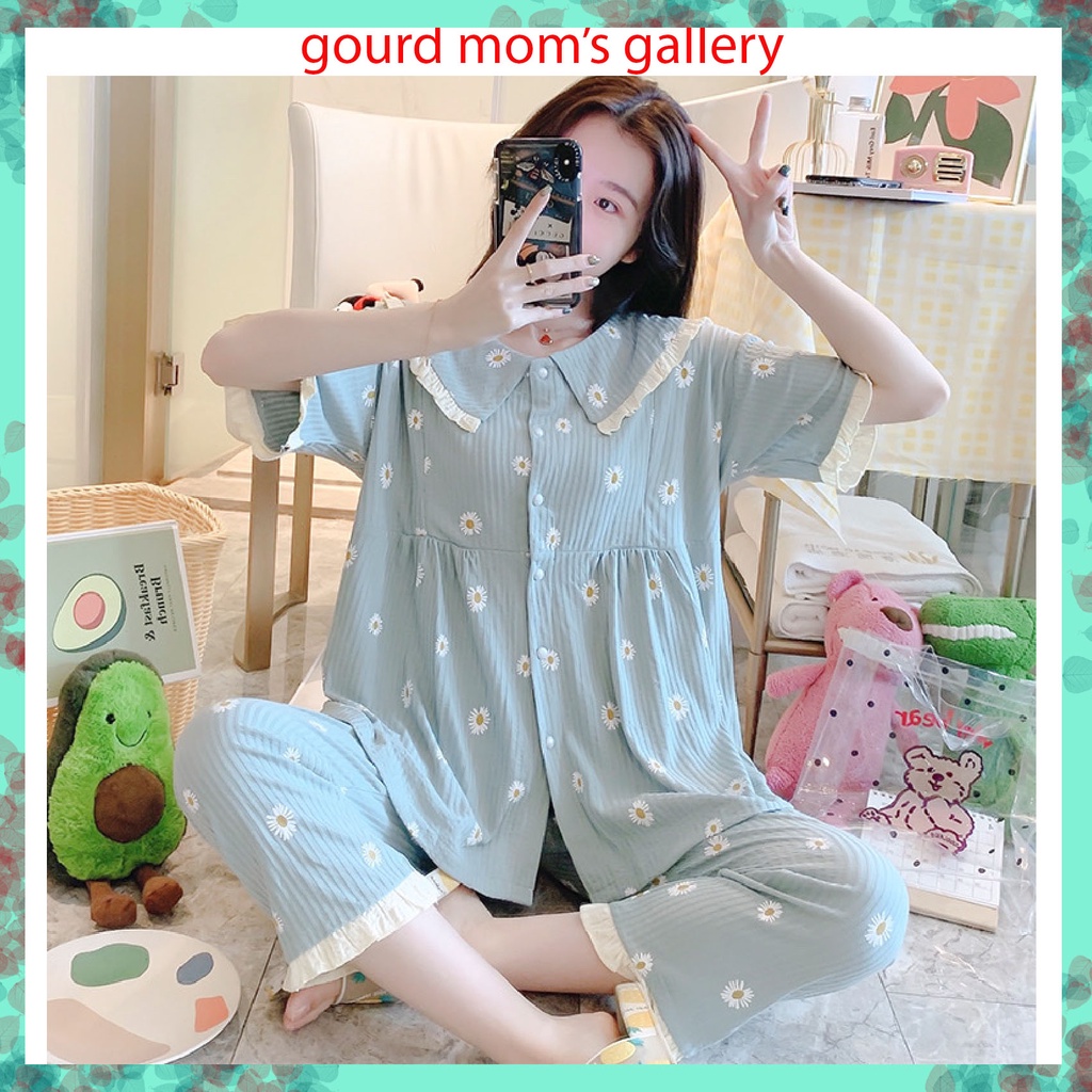 Bộ bầu - bộ sau sinh ( Gân - Lửng ) chất liệu Gân cotton - mặc nhà thời trang mới