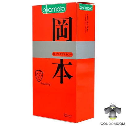 Hộp 10 Bao cao su Okamoto Strawberry siêu mỏng hương dâu quyến rũ