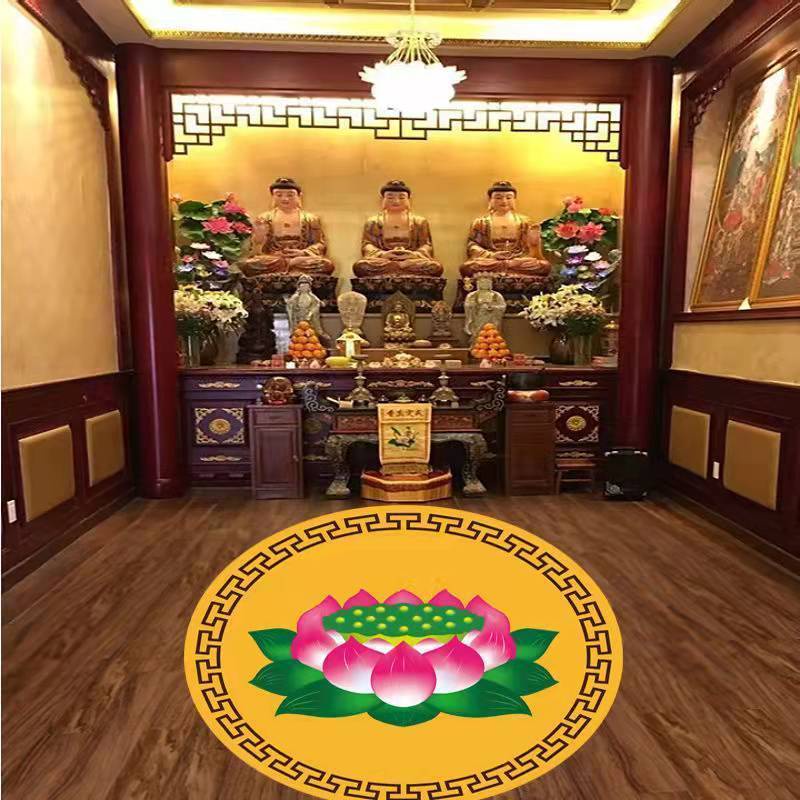 ⭐Thảm Chùi Chân Hình Hoa Sen Xinh Xắn⭐Thảm Lót Sàn Nhà Phật Giáo Màu Đỏ / Vàng / Hồng / Xanh Lá