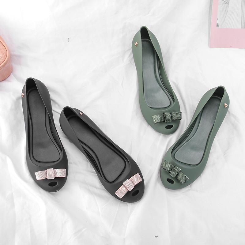 Giày Búp Bê Melissa Mềm Mại Đính Nơ Phong Cách Mới Cho Nữ