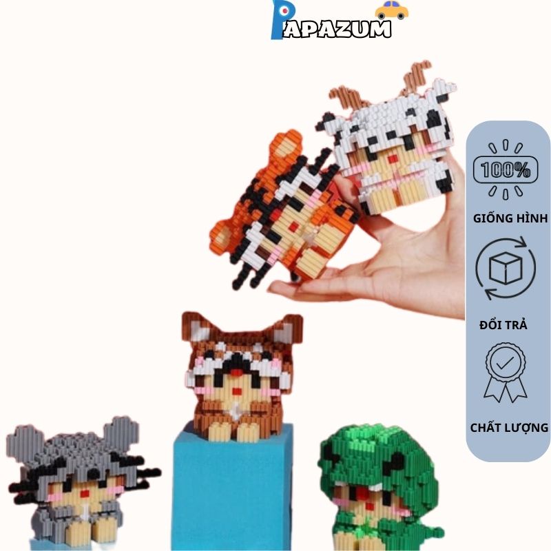 Bộ đồ chơi xếp hình lego 12 con giáp mini mô hình lắp ráp 3d cực kỳ dễ - ảnh sản phẩm 1