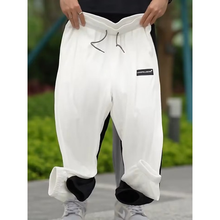 Quần Thể Thao Ống Rộng Màu Trơn 3 Màu Thời Trang Xuân Thu Cho Nam Size M-5XL