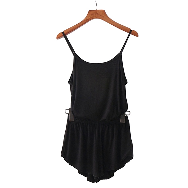 Bộ Đồ Ngủ Áo Croptop Sát Nách Phối Quần Short Màu Trơn Thời Trang Mùa Hè Cho Nữ