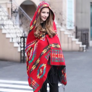 Order - Áo choàng có mũ thổ cẩm Vintage ( Có ảnh thật )