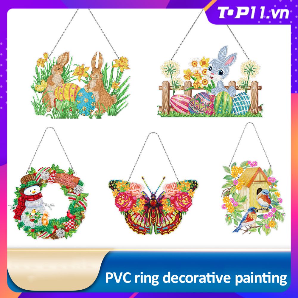 Bộ Vòng Hoa Tranh Đính Đá Hình Đặc Biệt 5d Đồ Thủ Công Nghệ Thuật Trứng Thỏ Phục Sinh Vòng Hoa Đính Đá Trang Trí Treo Tường Cửa Top11.vn