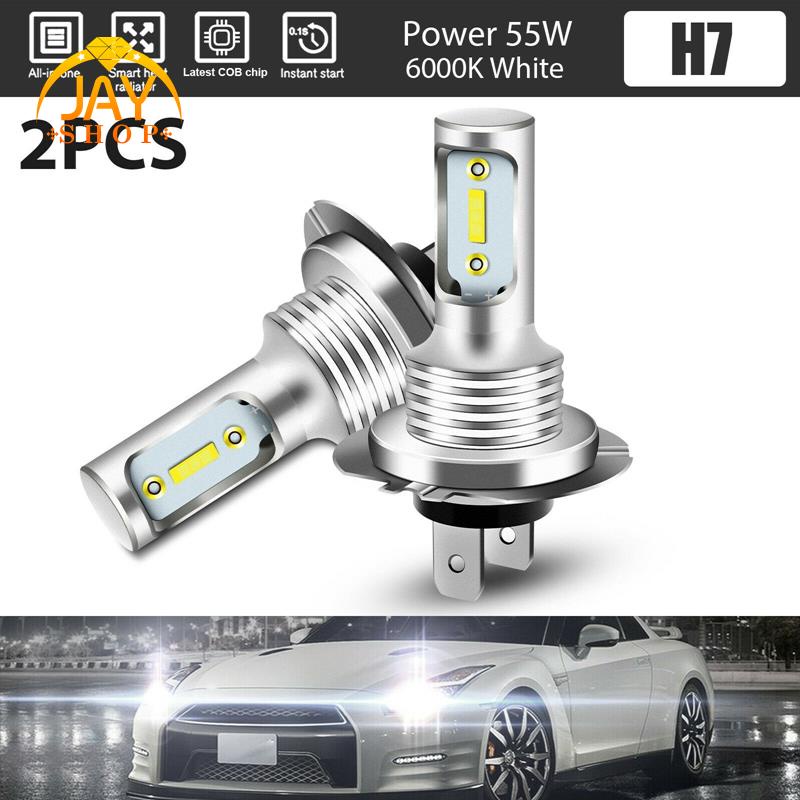 2 Đèn Pha H7 LED 6000K 110W 8000LM Ánh Sáng Trắng Cho Xe Hơi