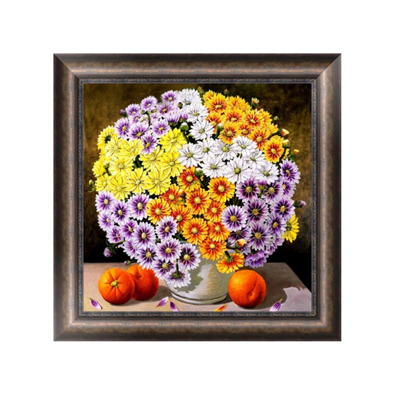 Tranh Thêu Chữ Thập Đính Đá Kim Cương 5D DIY Hình Vẽ Hoa