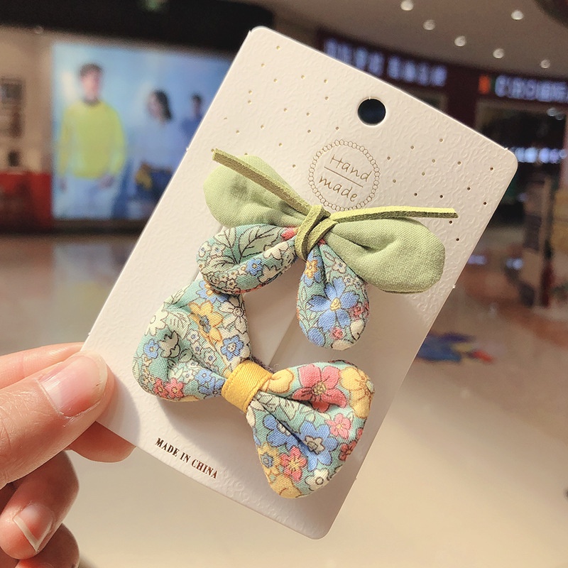 Set 2 Kẹp Tóc Nơ Nhiều Màu Sắc Xinh Xắn Cho Bé Gái