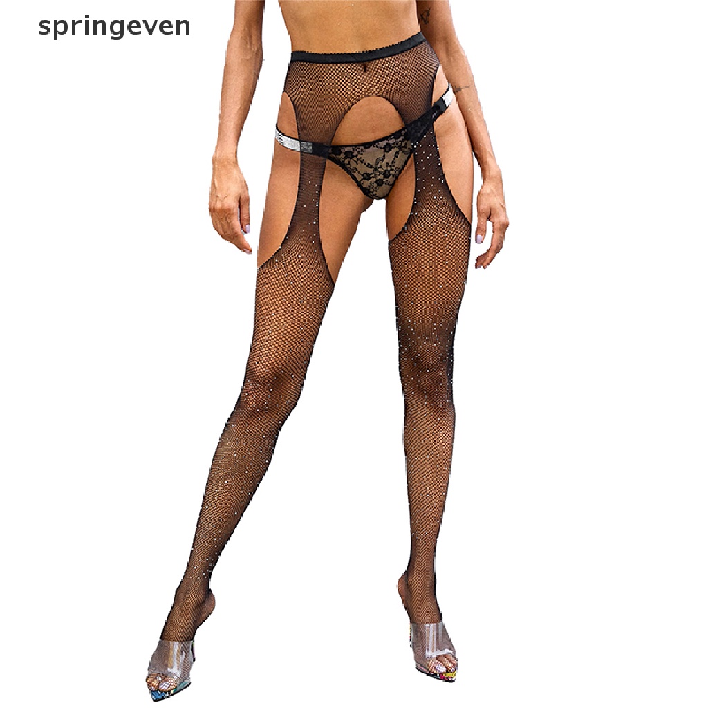 Bộ Áo Liền Quần Dạng Lưới Đính Đá Quyến Rũ Cho Nữ