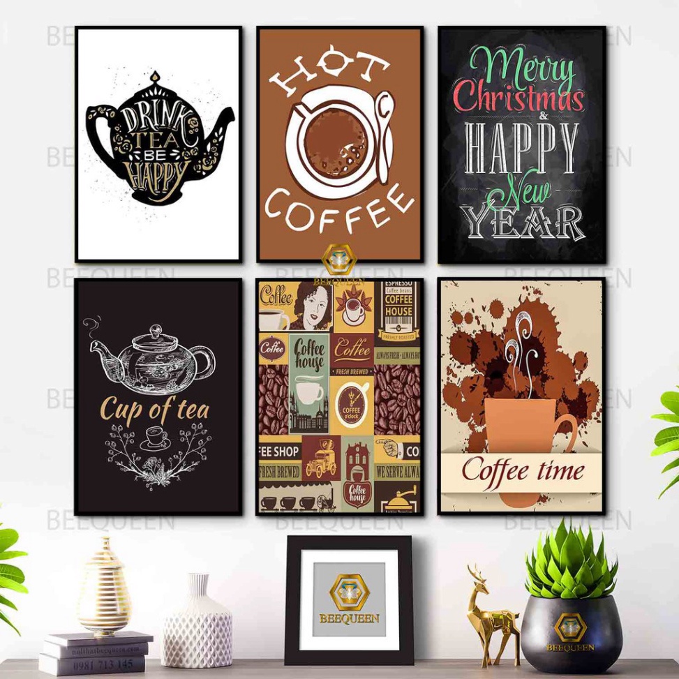 20 Tranh Vintage Tranh Cafe Treo Tường - Tranh Khung Trang Trí Tuyệt Đẹp - Hàng mới về