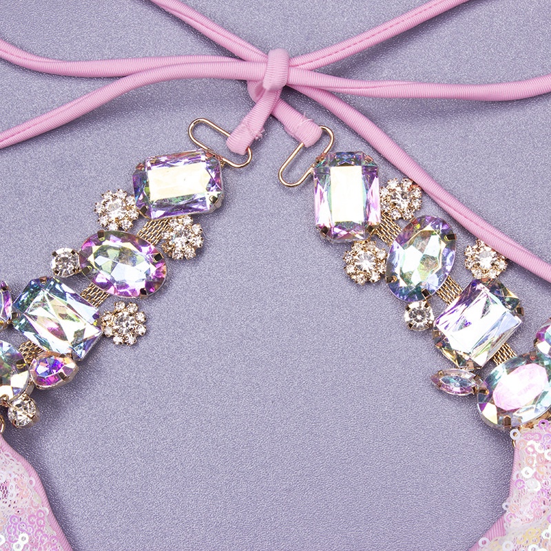 Mới Bikini Ba Mảnh Đính Kim Sa Lấp Lánh Gợi Cảm Phong Cách Âu Mỹ