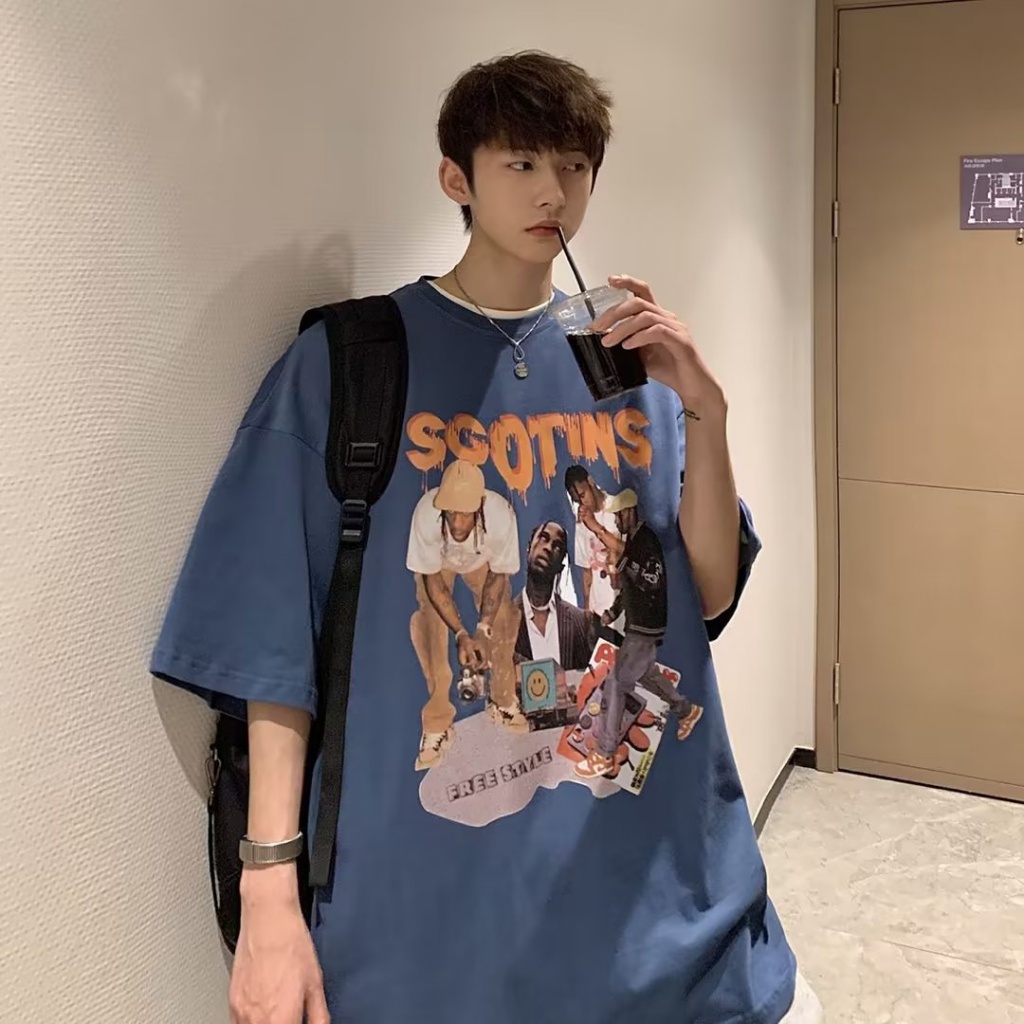 Áo Thun nam Dáng Rộng In Họa Tiết áo phông form rộng Thời Trang Hip Hop Hàn Quốc Chất Lượng Cao áo phông nữ