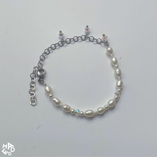White dream bracelet / vòng tay NT phối pha lê - 1880