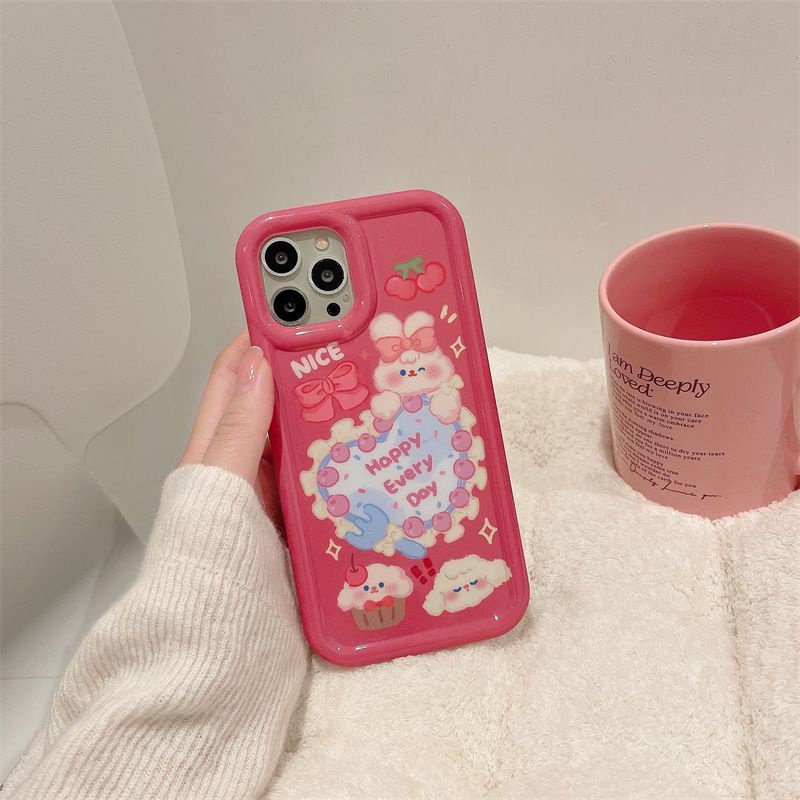 Ốp Điện Thoại TPU Silicone Trong Suốt Chống Sốc In Hình Thỏ Cho IPhone 14 13 11 12 Pro XS Max X XR 7 8 Plus