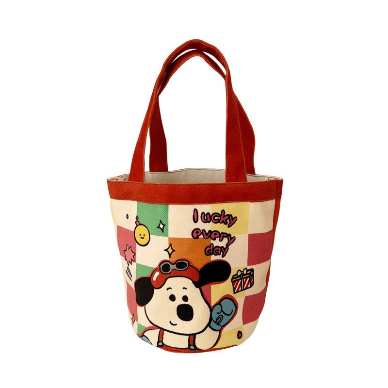 Yadou Túi Tote Bằng Vải Canvas Sức Chứa Lớn In Họa Tiết Graffiti Dễ Thương Phong Cách Hàn Quốc