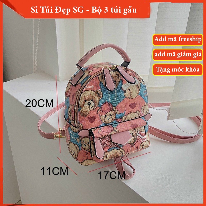 Balo nữ gấu hồng mẫu mới hot 2023 - tx119 - sỉ túi đẹp sg