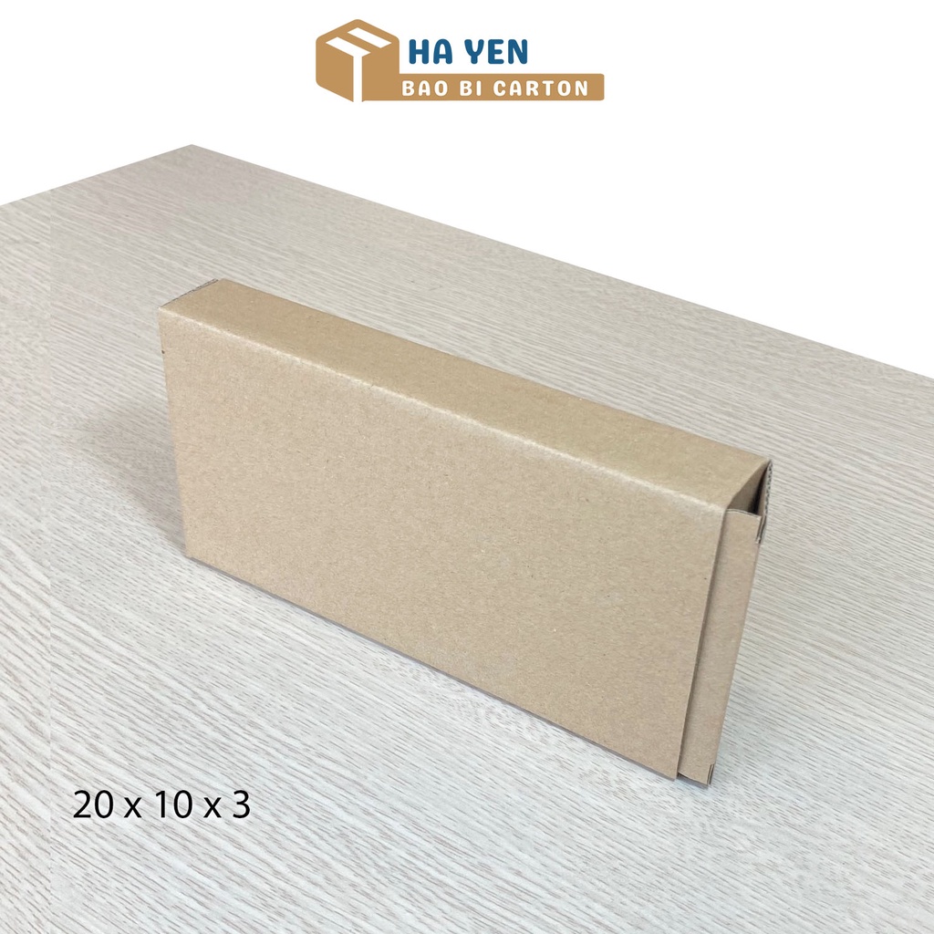 20 x 10 x 3 cm - Combo 100 hộp carton nắp gập 20x10x3 cm đóng hàng