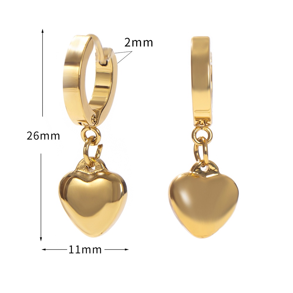 Bông Tai Mạ Vàng 18K Hình Tròn / Thánh Giá Bằng Thép Không Gỉ Không Gây Dị Ứng Thời Trang Cho Nữ