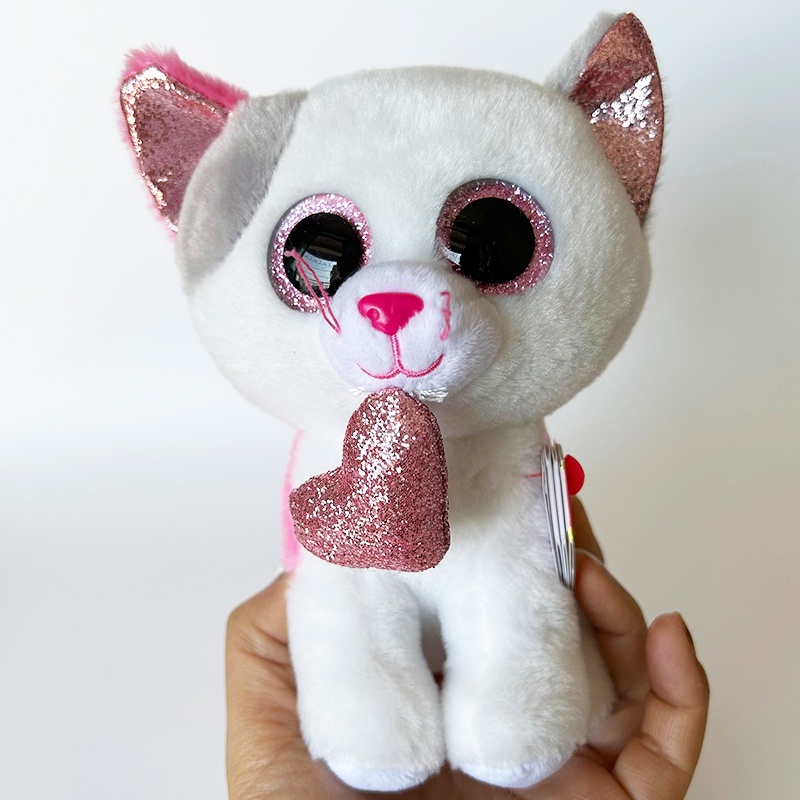 Thú Nhồi Bông Hình Chú Mèo Mắt To 15Cm Đáng Yêu