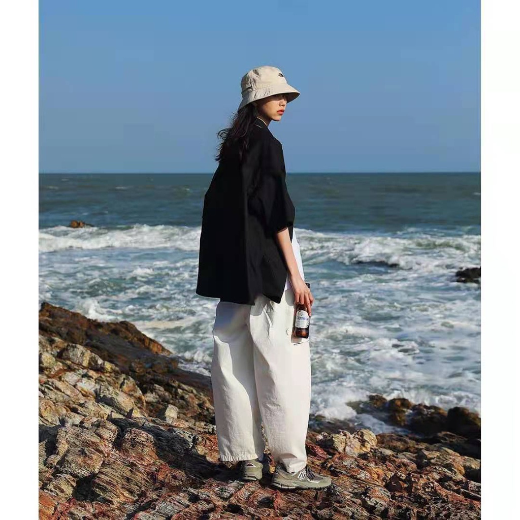 Áo Sơ Mi Tay Ngắn Dáng Rộng Màu Sắc Đơn Giản Thời Trang Xuân Hè Cá Tính Cho Cặ