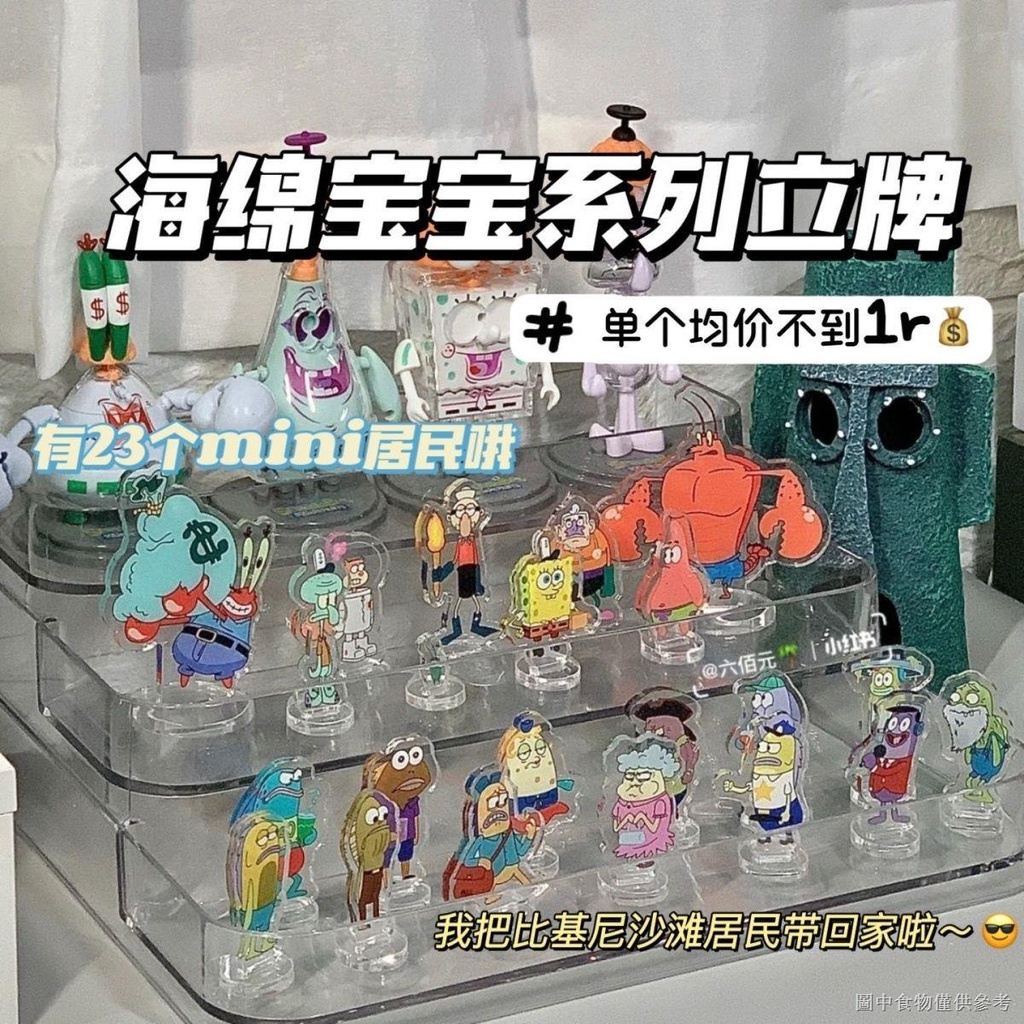 [Quà Tặng Trang Trí Hình SpongeBob Vuông Sáng Tạo Vui Nhộn Bằng Acrylic Trong Suốt