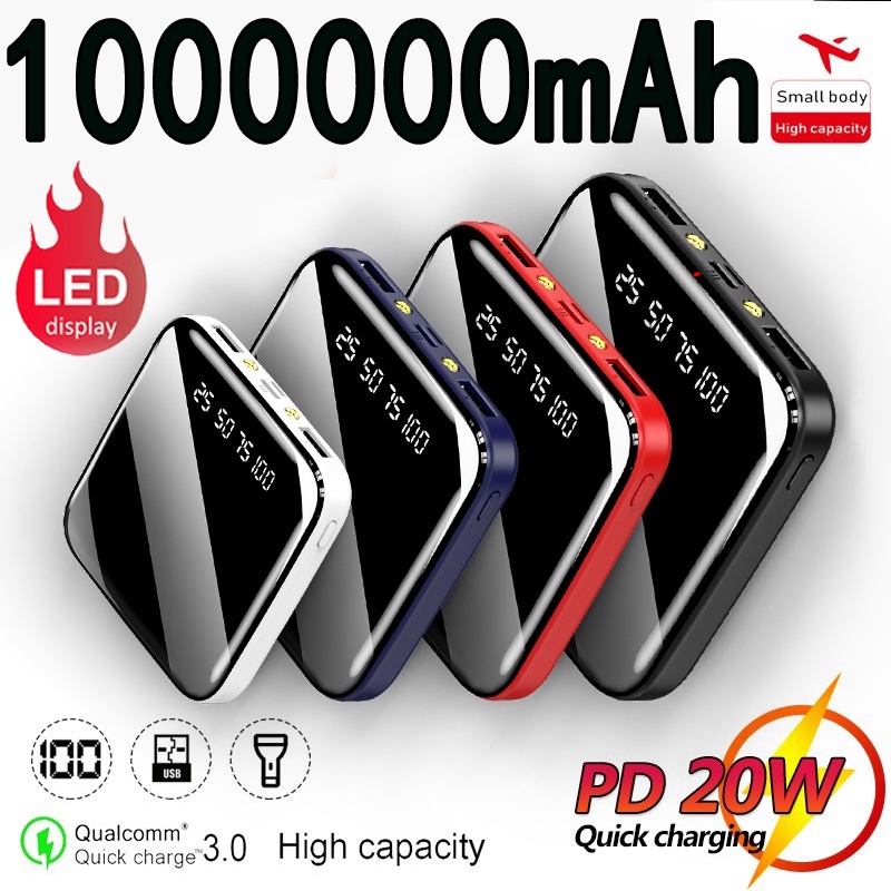 Túi Xách Tay Thiết Kế Nhỏ Gọn Tiện Dụng 100000Pin Sạc Dự Phòng Mini Có Đèn led Cho Xiaomi IPhone Huawei oppo