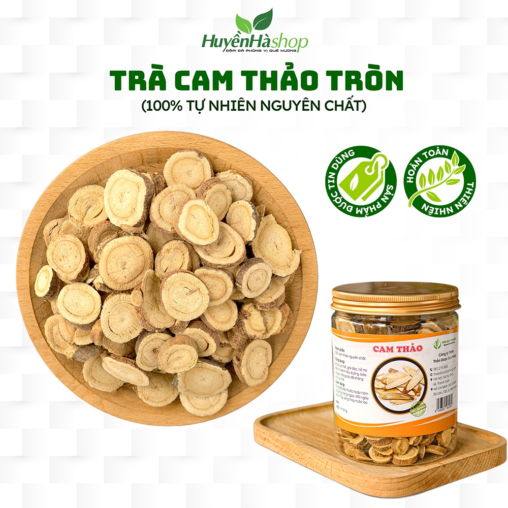 Trà Cam Thảo Tròn Khô Thái Lát - Trà Thảo Mộc Hữu Cơ Thanh Nhiệt Và Hỗ Trợ Sức Khỏe - Huyền Hà Shop