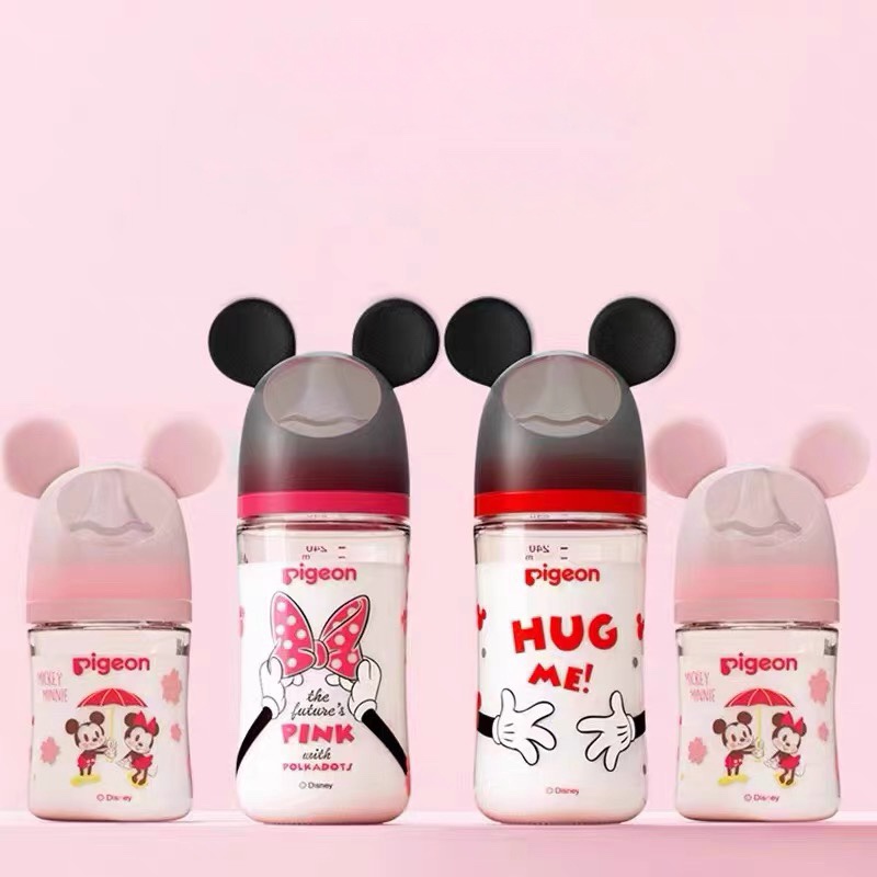 DISNEY Bình Sữa Pigeon Minnie Thiết Kế Chất Lượng Cao Cho Bé