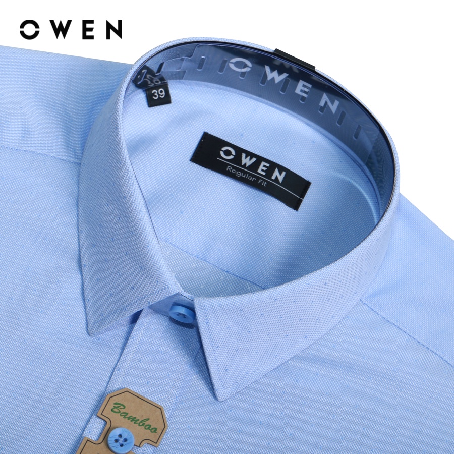 OWEN - Áo sơ mi dài tay Regular Fit màu Xanh Bamboo - AR221274DT