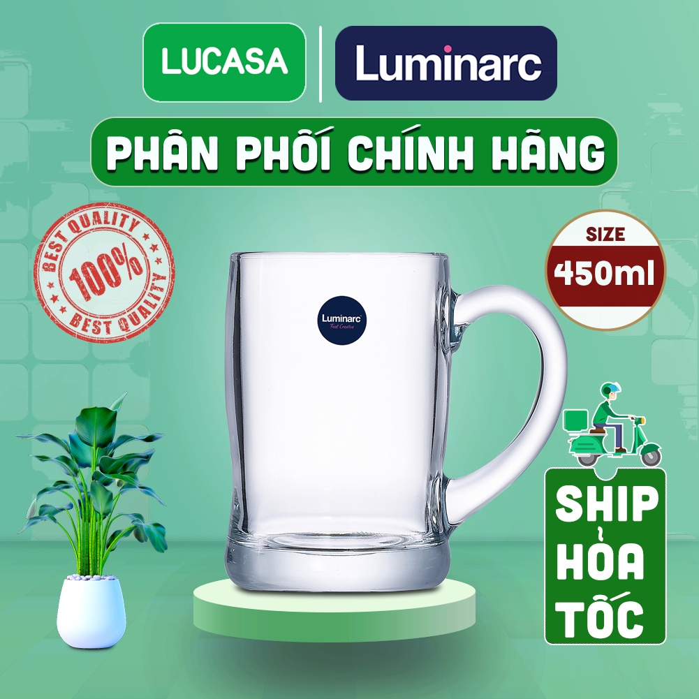 Bộ 6 Ly Bia Thủy Tinh Luminarc Benidorm 450ml - L2616 | Phân Phối Chính Hãng