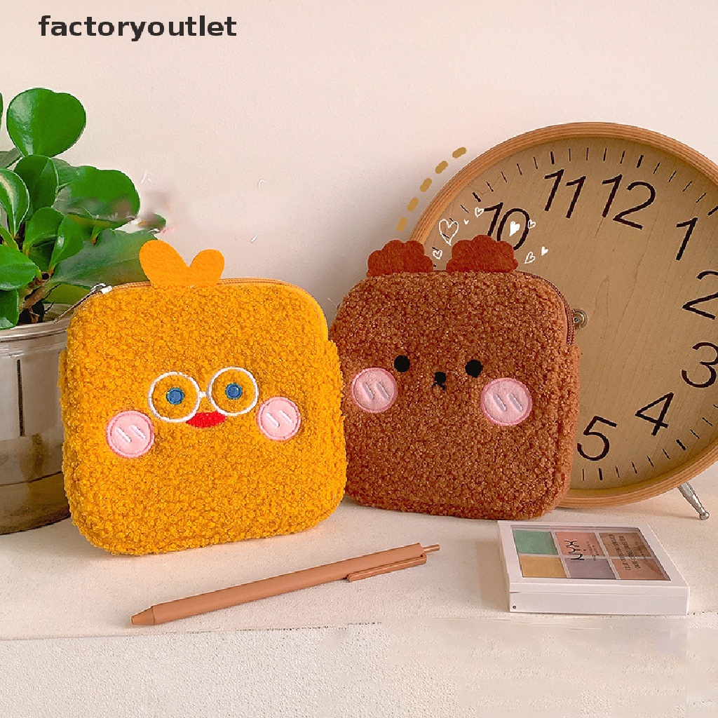 Túi Đựng Đồ Trang Điểm / Chìa Khóa / Son Môi Bằng Lông Nhung Dễ Thương Xinh Xắn QWD